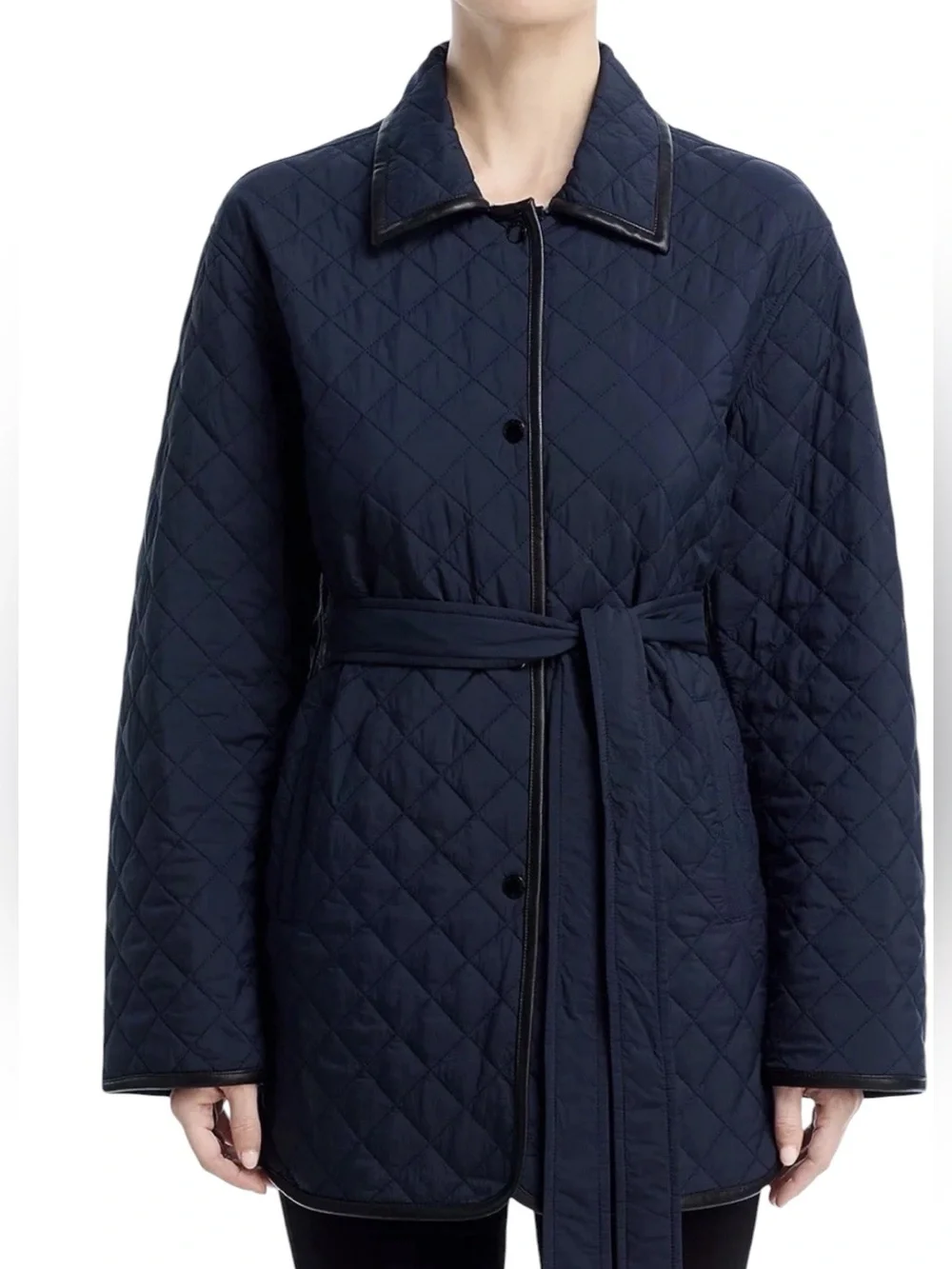 Rag & Bone Kelly Quilted Lightweight Riding Jacket in Dark Navy Size Small